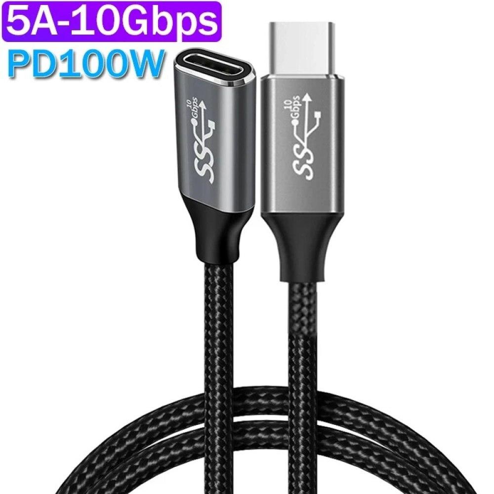 

5A Type C Male Female 90 Angle Cable USB C Удлинительный кабель Быстрая зарядка USB Type C 3.1 PD100W Быстрая зарядка с угловыми кабелями 0.5m/Straight