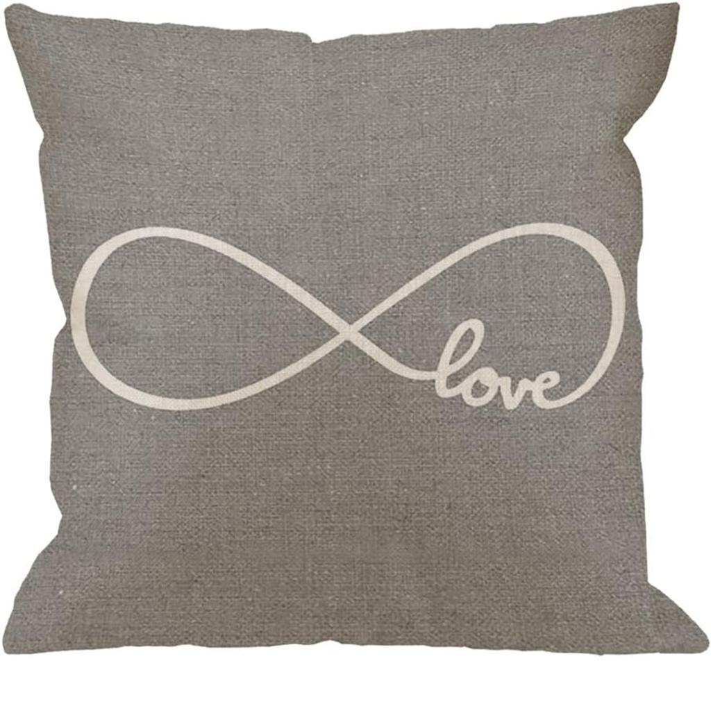 Rustic Gray Linen Throw Pillow Cover - Square Cushion Case For Home Decor Perfect For Sofa Armchair Bedroom & Living Room - Mach