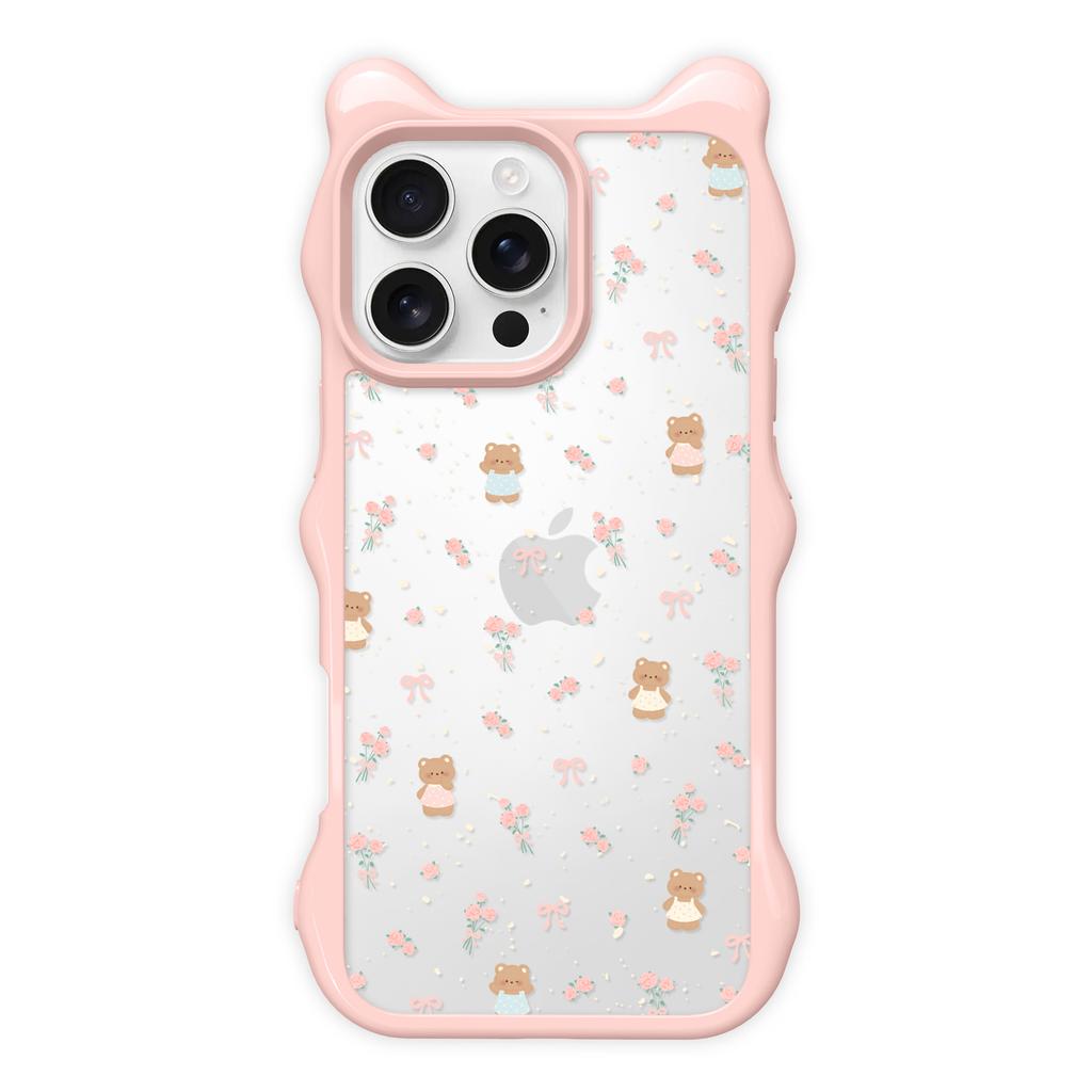 Full Screen Floral Bear iPhone15promax Cute Cat Ears Huawei Apple 14 Pro Mobile Phone Case New