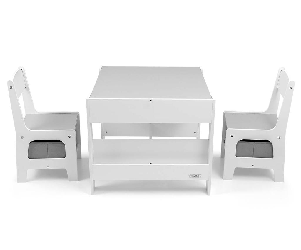 MILLY MALLY 5488 Furniture Set - Table and Two Chairs Sven White