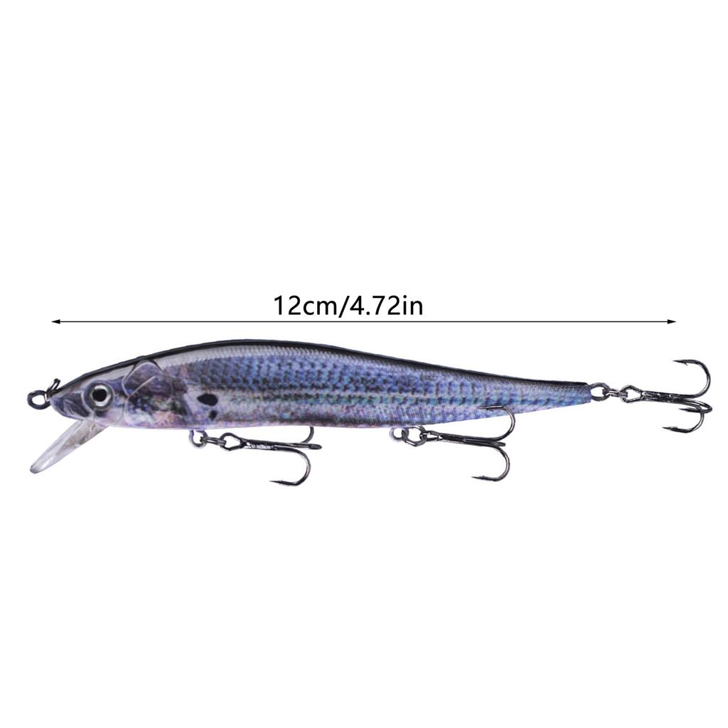Hard Fishing Lures Sinking Minnow Swing Bait with 3D Realistic Eyes High-Resolution Body Details 12c