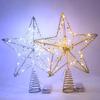 Weihnachtsbaumspitze 5-zackiger Stern mit LED-Licht Baumdekoration Bäume Stern