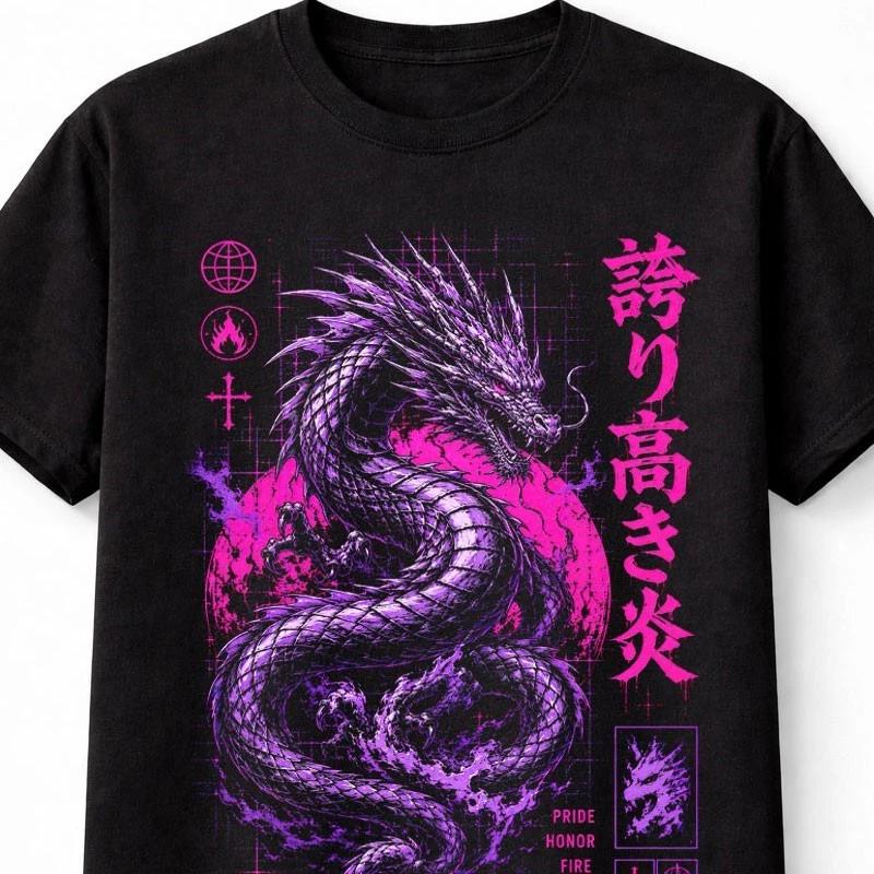Japanese Dragon Pride Honor Fire Fury Fantasy Art Unisex TShirt S