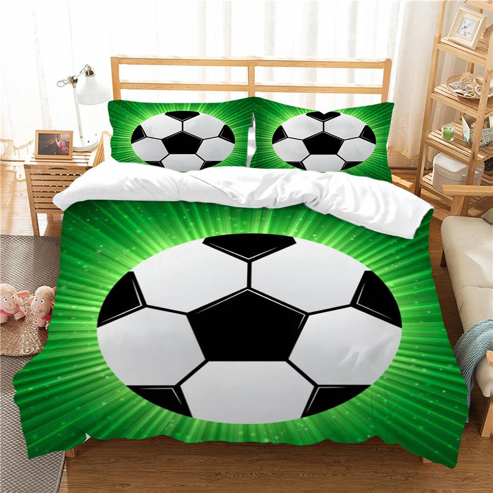 Bed Set Sports Style Duvet Cover Set Soccer Printed Quilt Cover Set Teens King Queen Size Bedding Fashion Cover Suit Luxury Bedding Cover