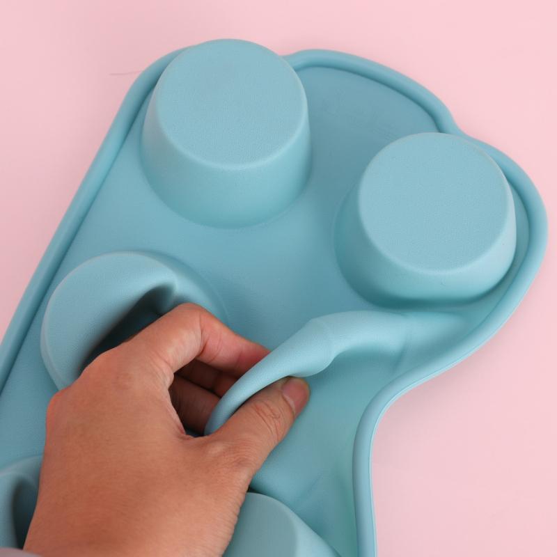 6 Cup Silicone Muffin Pan 6-Cavity Baking Tray Non-Stick Muffin Cake Mold Temperature Resistant Cupcake Biscuit Baking Tools