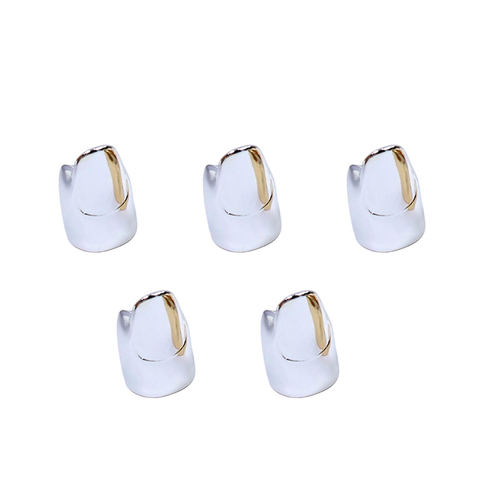 

Набор из 5 колец для ногтей, преувеличенная личность, маникюрные кольца для пальцев, сплавная текстура для Хэллоуина, косплея и вечеринок 1 серебряный