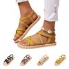 Women's Plus Size Casual Sandals Cross Strap Design Round Toe Open Back Flat Sole Comfortable Lightweight Summer Footwear