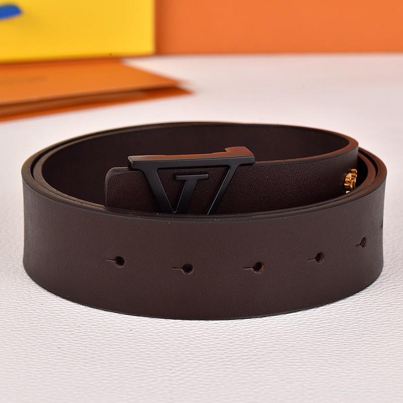 Herren Jugend Gürtel aus echtem Leder mit Karomuster und glatter Schnalle - Stilvoller Rindsleder Hüftgürtel für trendige Looks