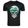 Tropical Skull Waves Sunset Summer Vibes Graphic T-Shirt