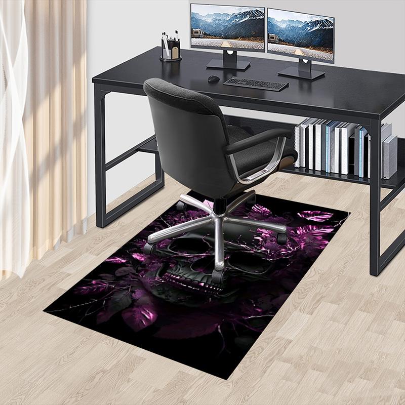 1pc Skull Leaves Carpet, Office Rug Outdoor Mat Home Decor Area Carpet Festival