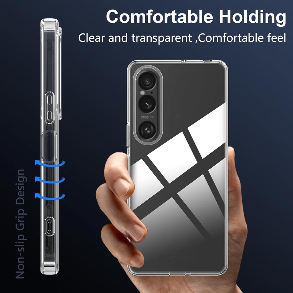 For Sony Xperia 1 VII Case,high qualit,Scratch Resistant,Anti-Skid-TPU Rubber Soft Skin Silicone Protective Case Cover Transparent