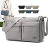Multi-Pocket Nylon Messenger Bag with Zipper Closure Casual Crossbody Shoulder Purse for Men Daily Travel