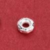 S925 Sterling Silver Hammered Wheel Spacer Beads, Handmade DIY Round Circle Beads for Braided Rope Bracelet, Silver Jewelry.