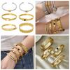 18K Gold-Plated Stainless Steel Geometric Bracelet with 5A Zircon Inlay