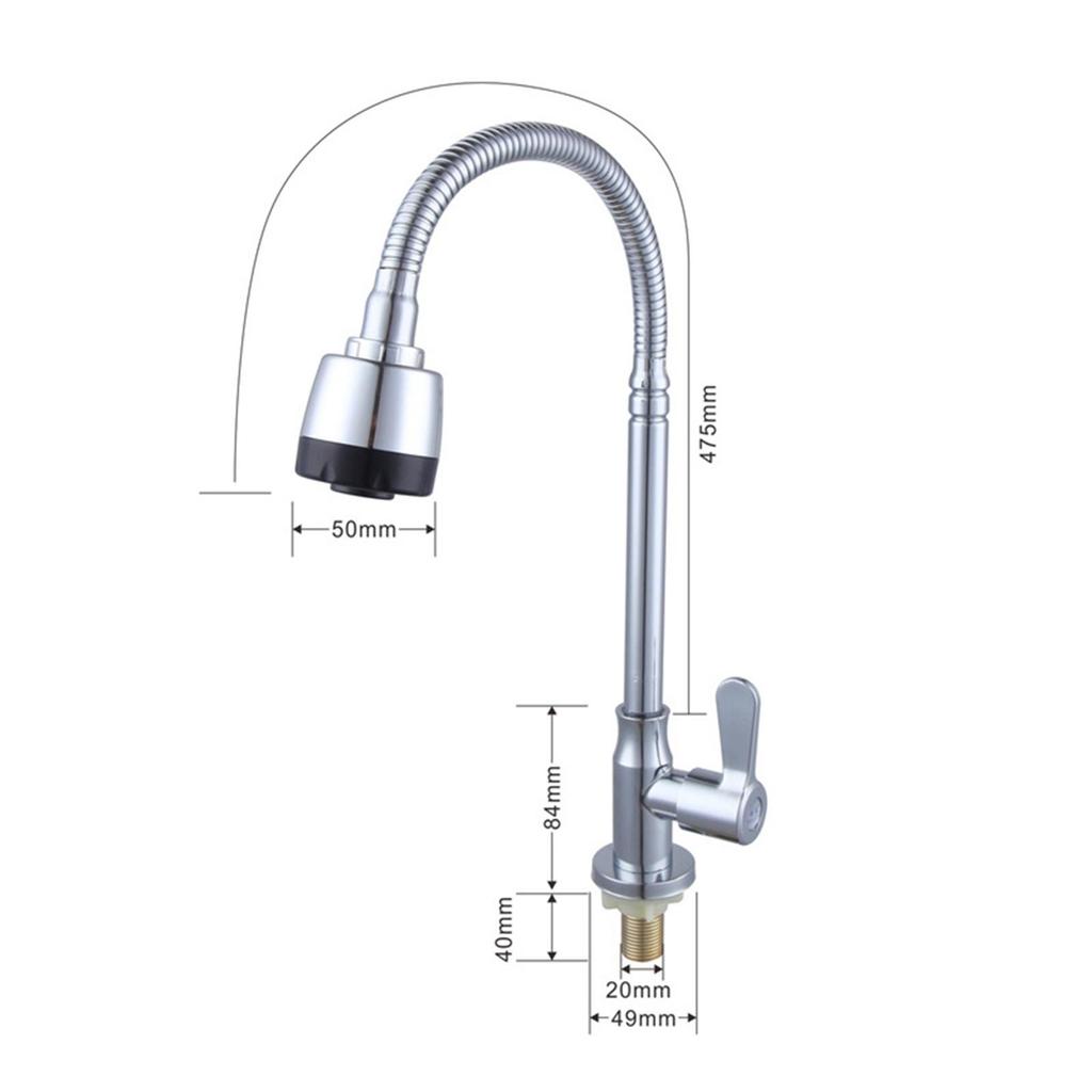 Single Cold Water Faucet Stainless Steel Modern Practical Flexible Household