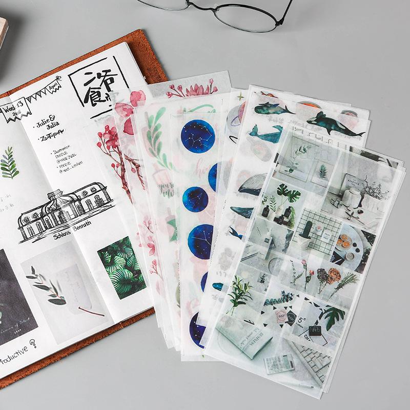 Yuezhen: 3-Piece Japanese Sticker Set - Characters, Plants, Planets, Animals, & Food; 24 Varieties