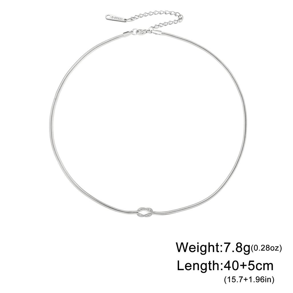 Trendy Love Knot Double Snake Chain Necklace Women Stainless Steel Clavicle Chain Choker Gold Color Jewelry Gift 2026 Wholesale