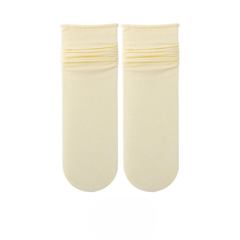 Ladies Spring and Summer Thin Boneless Moon Ice Long Tube Stack Socks