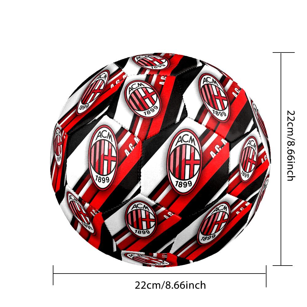 Pallone da Calcio da Partita Misura 5 Tema AC Milan Pallone da Calcio Professionale da Esterno Morbido al Tocco Pallone da Allenamento