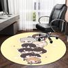 1pc Kpop Team4 Print Round Carpet Chair Round Carpet Suitable for Bedroom Living Room Home Decorative Carpet