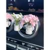 Car Center Console Air Outlet Simulated Flower Clips Ornaments Babysbreath Jasmine Glass Vase Ornaments For Girls Decorations