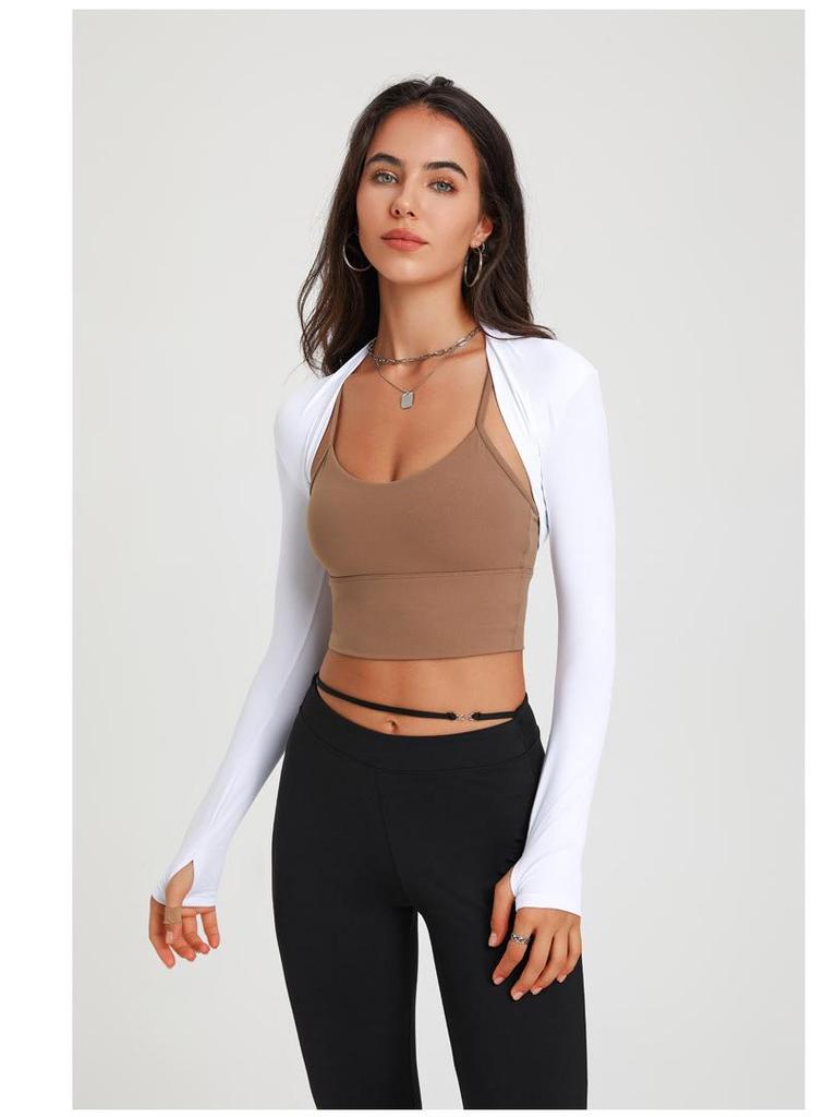 Spring/Summer Long Sleeve Yoga & Dance Cardigan - Solid Color Vest Cover-Up