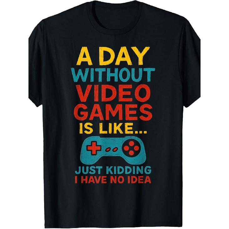 Funny Gamer Saying Graphic Tee Men Boys Teens Video Gaming T-Shirt S чёрный