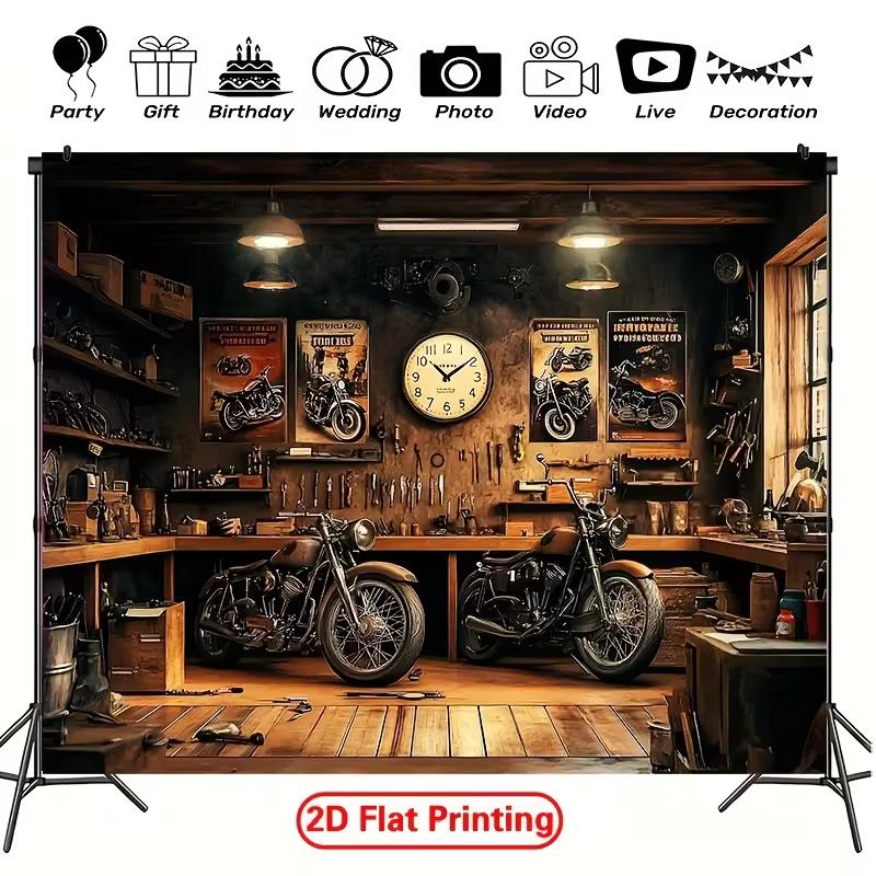 Vintage Motorcycle Tapestry for Man Cave & Biker Room Wall Decor