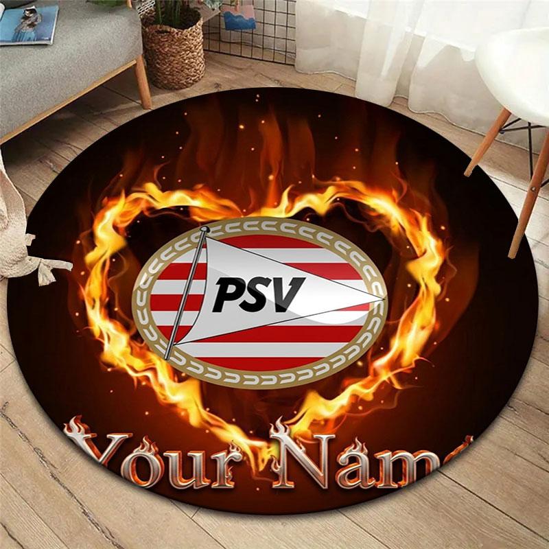 Philips Sport Vereniging Custom Name Round Area Rug,Carpet Rug for Living Room Bedroom Sofa Playroom Decor,Non-slip Floor Mat