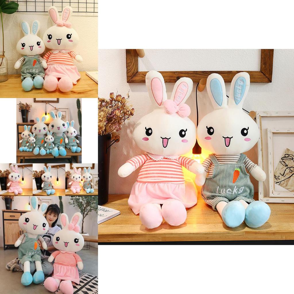 Adorable Sweet Couple Bunny Plush Toy Cuddly Rabbit Stuffed Animal Birthday Gift