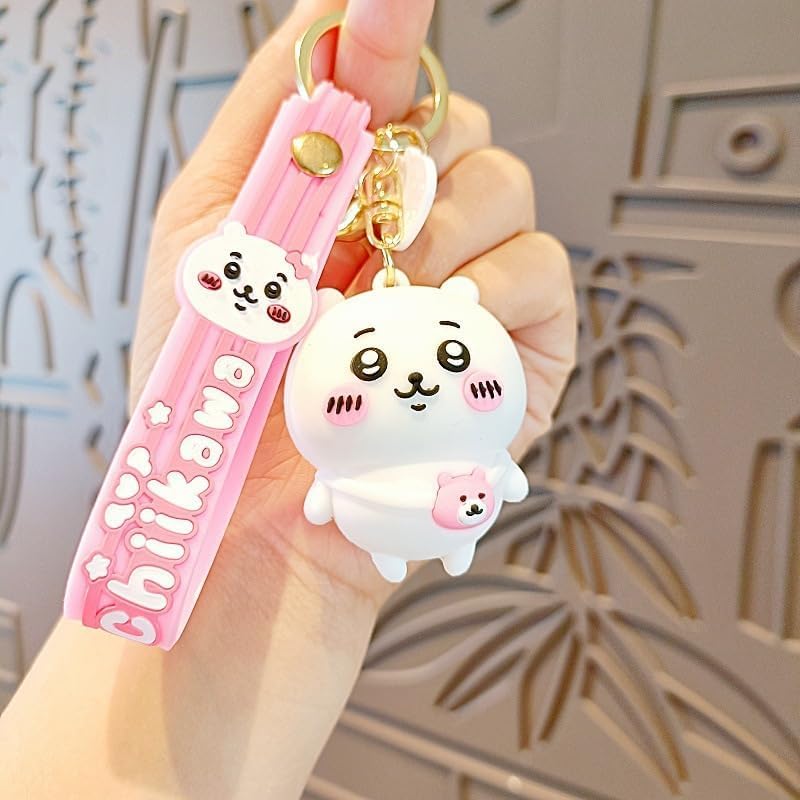 Chiikawa Rabbit Mini Mascot Set of 6 x Cute and Perfect Gift [AZUSA] Keychains, 3, 3cm, Stylish, (A) [Product Code]