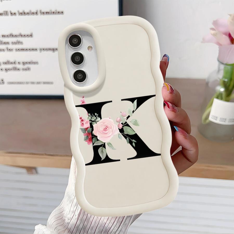 Flower Letters Case for Samsung Galaxy A14 A52 A11 A16 A21s A12 A13 A15 Soft Phone Cover A06 A33 A04 A23 A22 A03 A05 A53