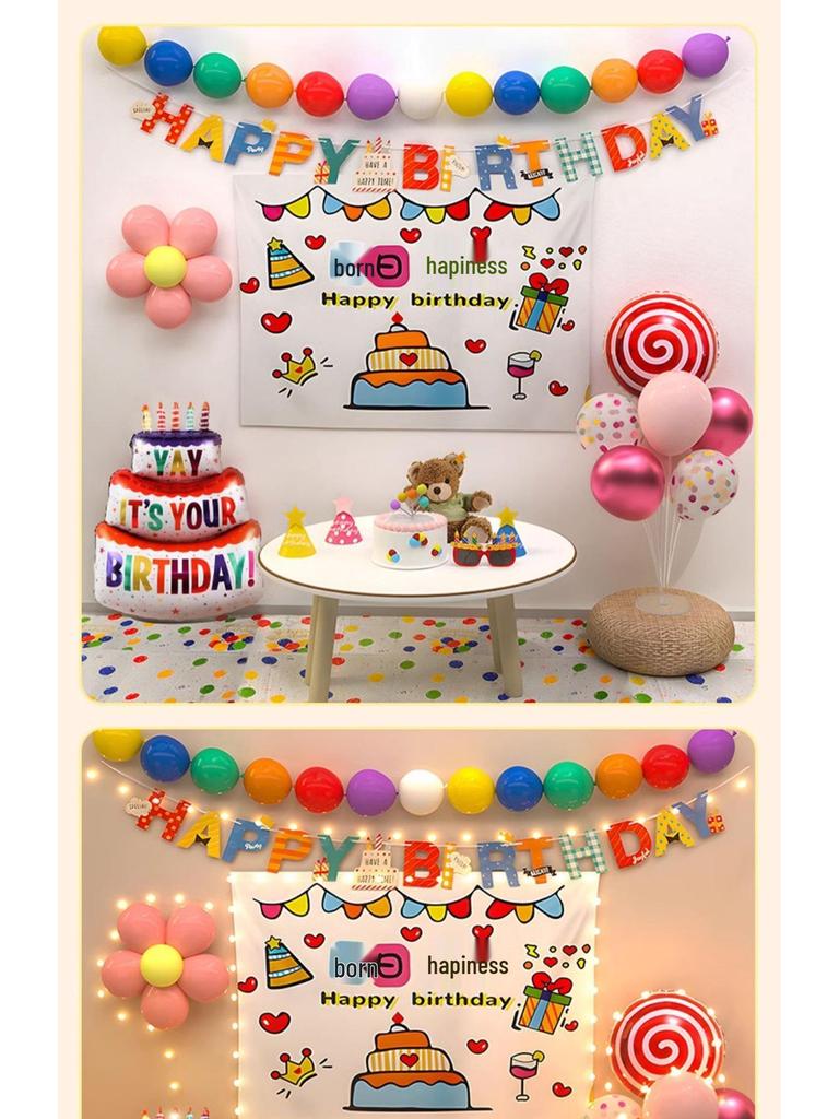 Baby's First Birthday Décor - Balloons & Party Scene for Boys & Girls