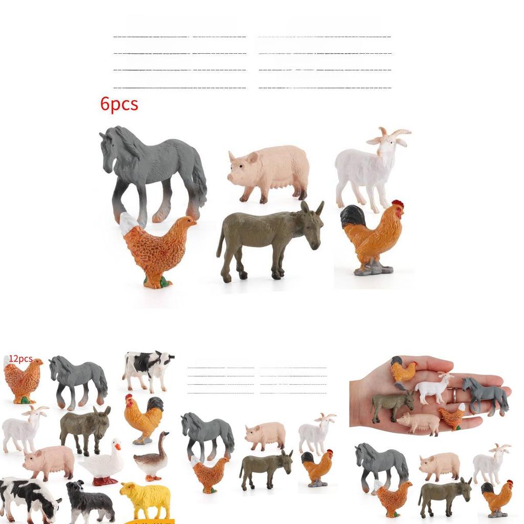 Realistic Farm Animal Figures Pvc Material With Chicken Duck Cow For Kids Educational Toy