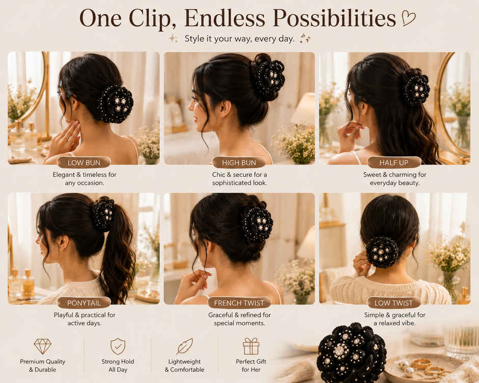 Perpetual Mart Silver Stone Juda Hair Bun Accessory
