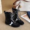 Fashion Winter Women Biker Boots Fashion Belt Buckle Ladies Elegant Platform Flats Short Booties Casual Women's Knight Booties