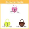 Small Heart Shape Pu Chain Bag With Foldover Top For Chic Travel And Leisure