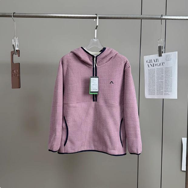 2025 Waffle Fleece Hooded Sweatshirt: Warm Couples Half-Zip Slim Fit Jacket M 62.5-70kg