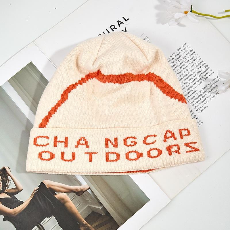 Baotou Autumn and Winter Wool Cold Hat New Face-showing Ear Protection Outdoor Small Mountaineering Climbing Knitted Hat Women