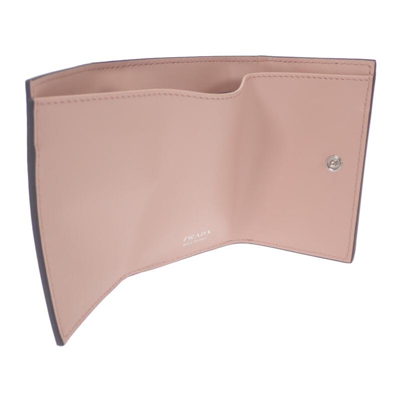 PRADA  1MH021 Tri-fold wallet gray Safiano Women