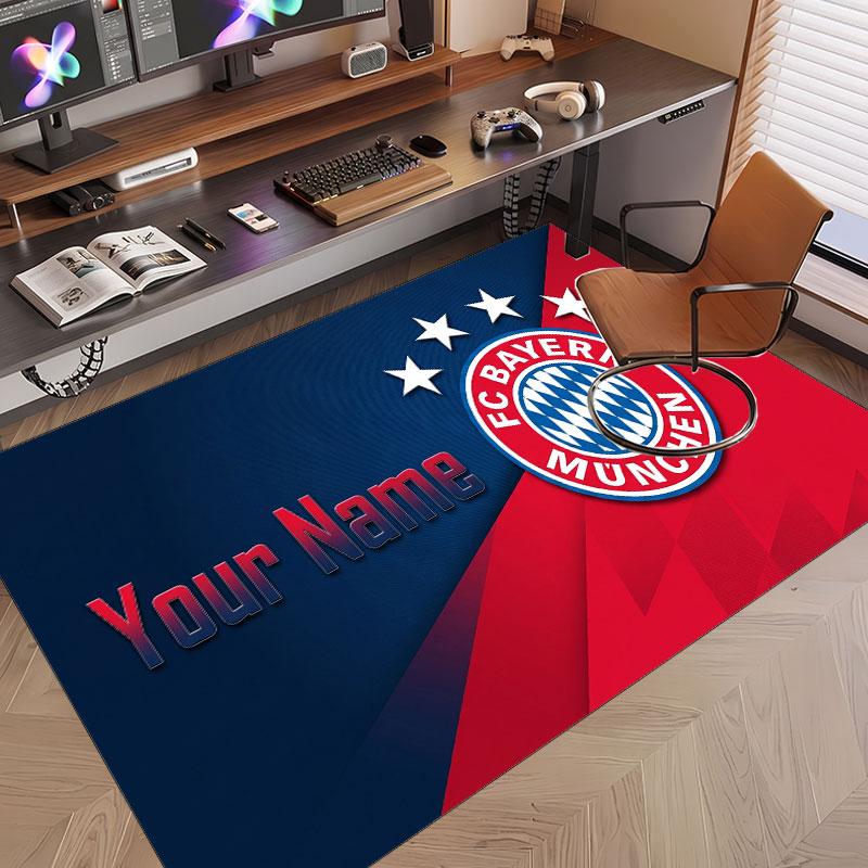 Custom Rug Bayern Munich Pattern Print Name Text Soft Non‑Slip Floor Carpet for Home Indoor Decoration