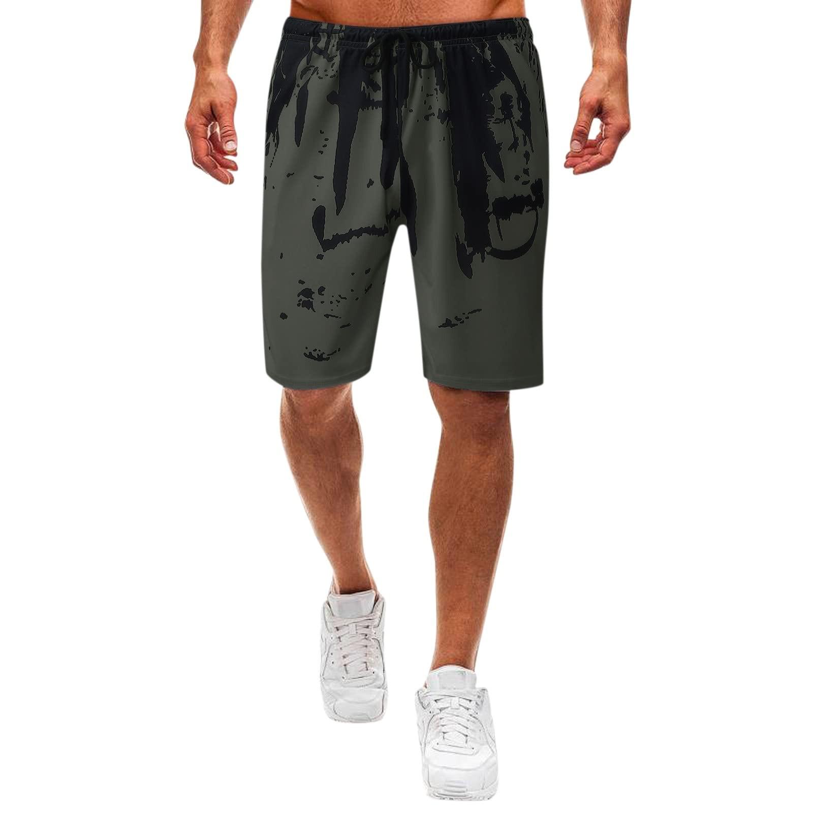 

Shorts For Men Casual, Men s Casual Athletic Shorts Workout Elastic Waist Running Shorts With Pockets XXXXXXL зелений