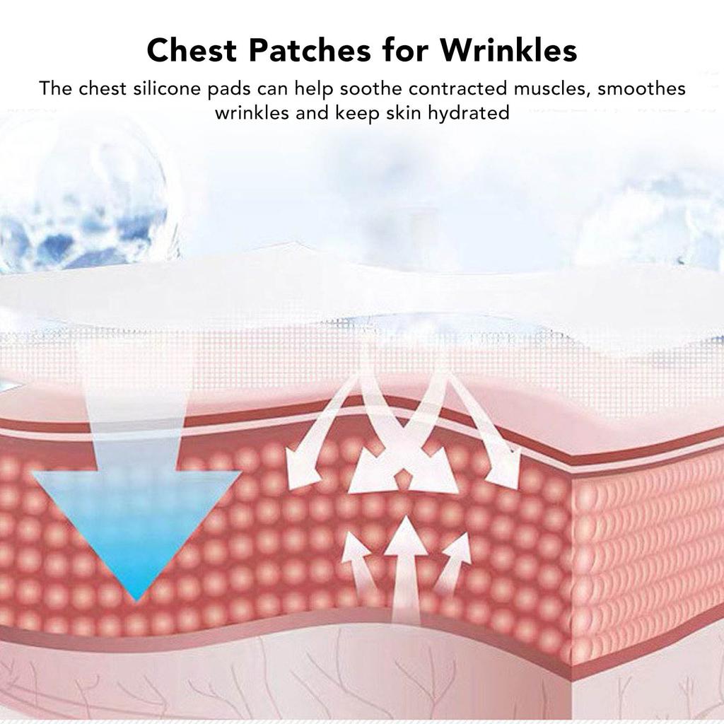 2pcs Chest Wrinkle Pads Food Grade Silicone Transparent Color Lightweight Soft Comfortable Skincare Patches for Wrinkles