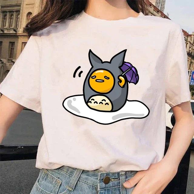 Harajuku Faules Ei Gudetama Aufdruck Damen Kinder T-Shirt Kurzarm Kawaii Gothic Weibliches Ästhetisches Oberteil Harajuku Stil Kleidung