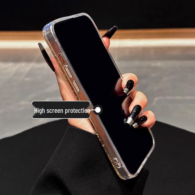 Zhiweishi Gold Foil God of Wealth Transparent Anti-Drop iPhone Case
