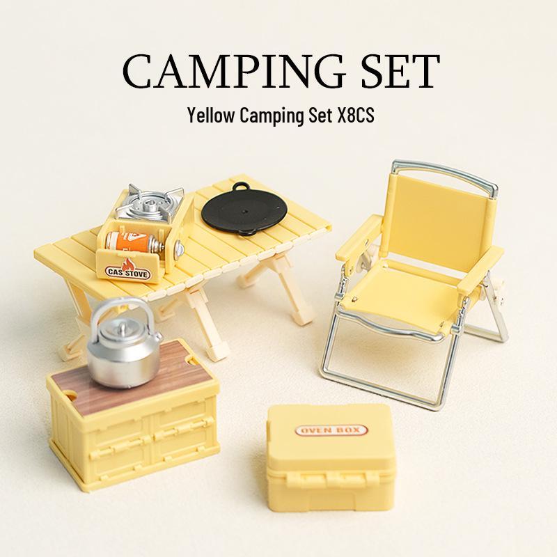 Mini Dollhouse Accessories: Bedroom & Kitchen Play Furniture Set