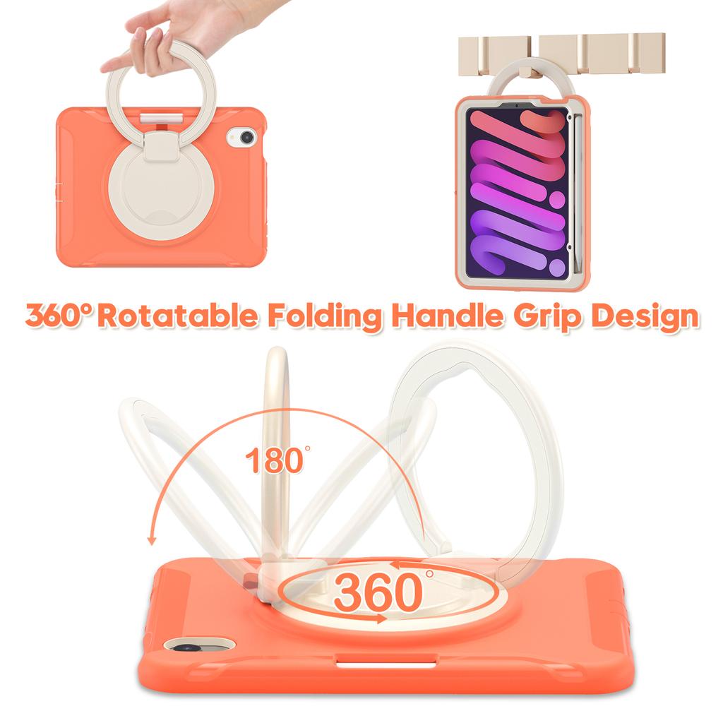 Hybrid Case for IPad Mini 7 A17 Pro 2024 Mini 7 2021 8.3 Inch Model A2993 A2995 A2996 A2567 A2568 A2569 360 Rotating Stand Cover