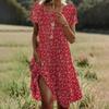 Summer Hot Sale: Ethnic Style Mid-Length Dress with Large Round Neck