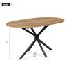 Dining Table, L120*W80*H75.5cm, Modern, Sturdy, Metal Legs, Oval, for 4-6 People, Modern Simple, Natural