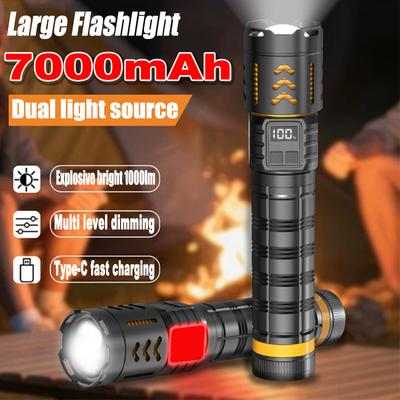 New Ultra Bright LED Flashlight USB Rechargeable Zoom Flashlights Long Range 8000M Tactical Torch Camping Fishing Work Lamp